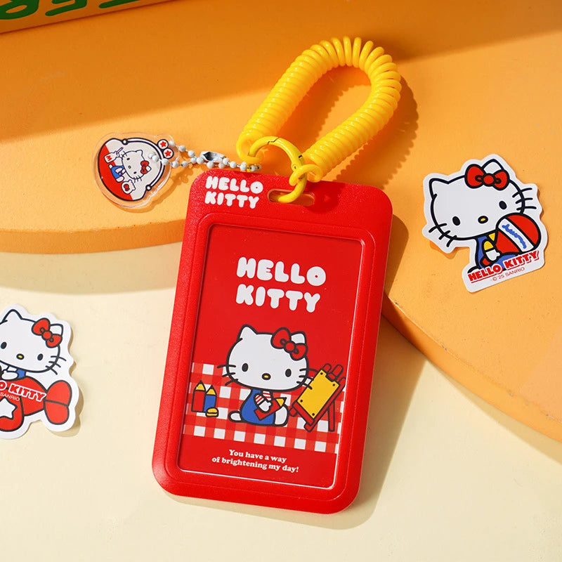 Hello Kitty Sliding Clear Card Holder for ID Cards, Name Badges, Factory Badges, and Student ID/Meal Cards Qme