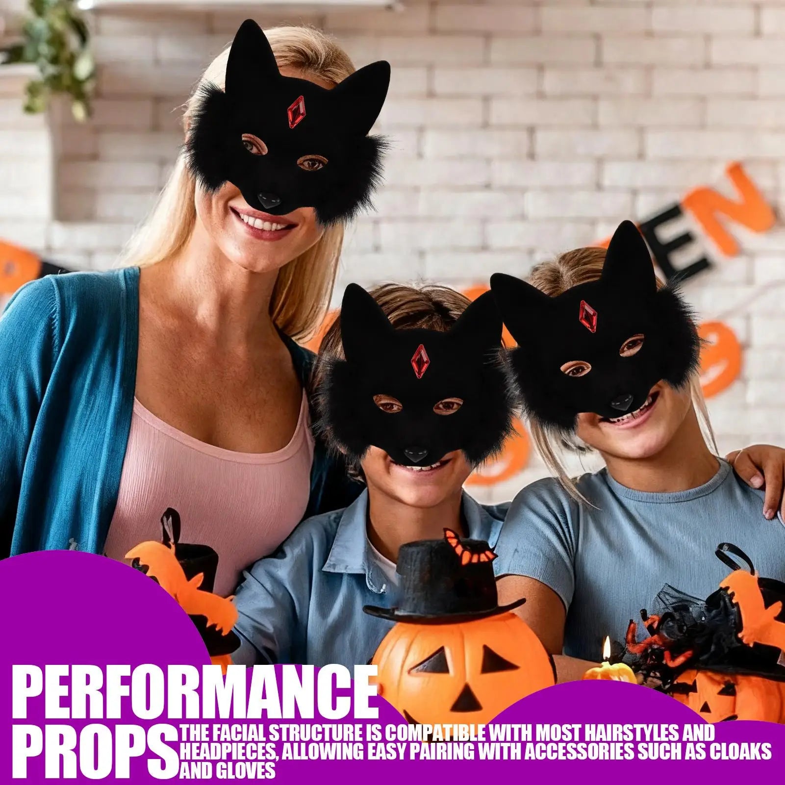 Cosplay Face Cover Realistic Headwear Canine Half Props Adults Kids Qme