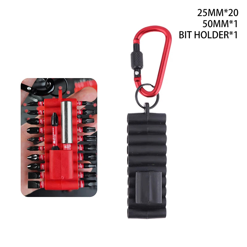 Portable Rubber Screwdriver Bit Holder With Carabiner Keychain Bits Holder Multi Cross Driver Bit Organizer Sleeve Holder Qme A4