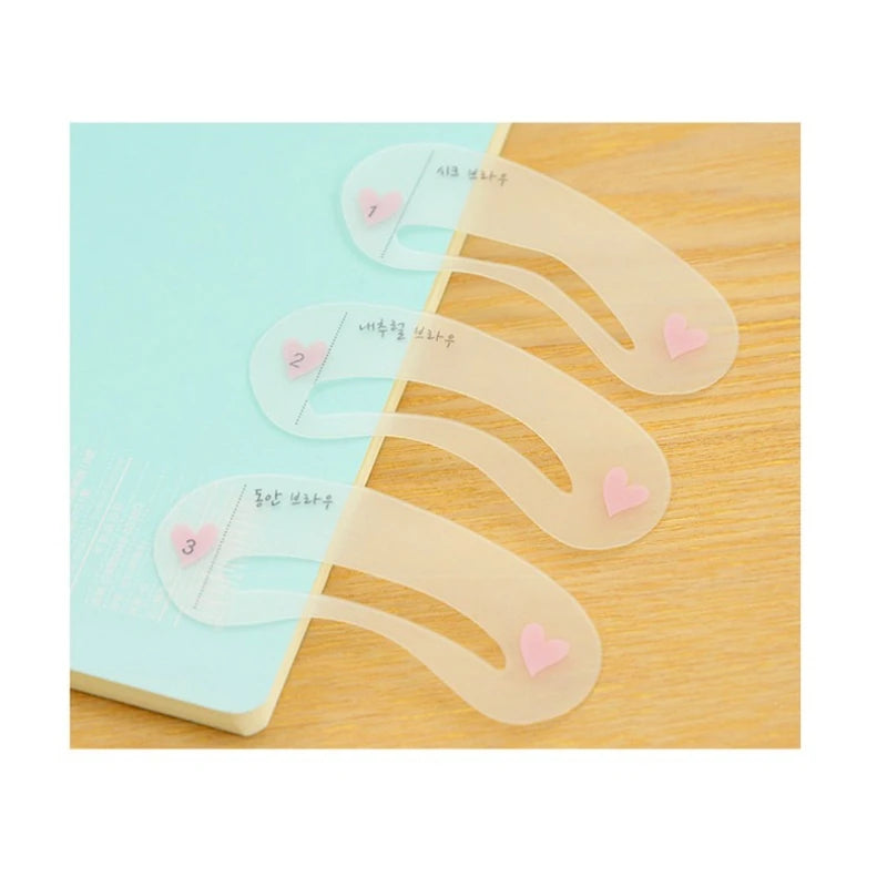 Eye Brow Razor Eye Brow Trimmer Eyebrow Clipper Comb 6 Pcs Eyebrow Design Template Reusable Eyebrows Stencils Make-Up Templates Qme