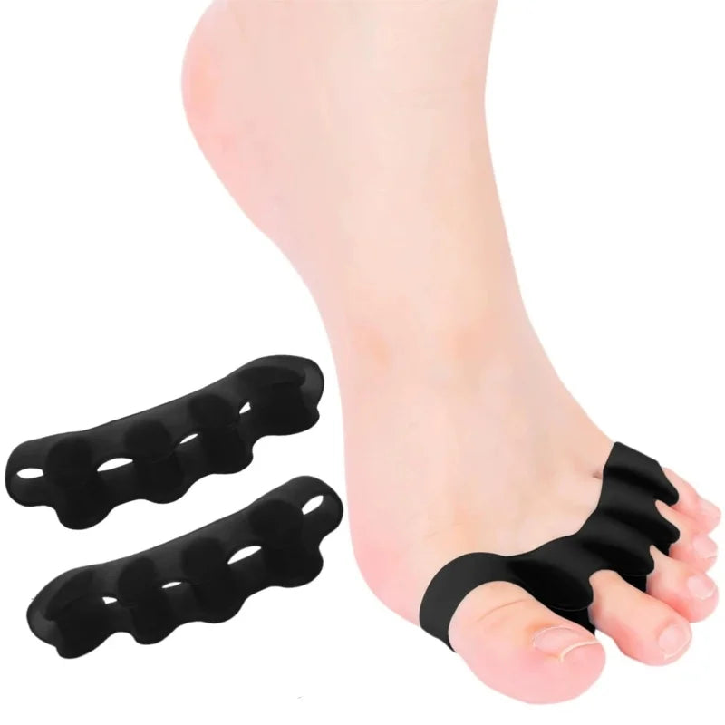 1/3/5pair orthosis protector toe separator suitable bunion corrector material soft gel toe separation foot care tool Qme 2pcs black
