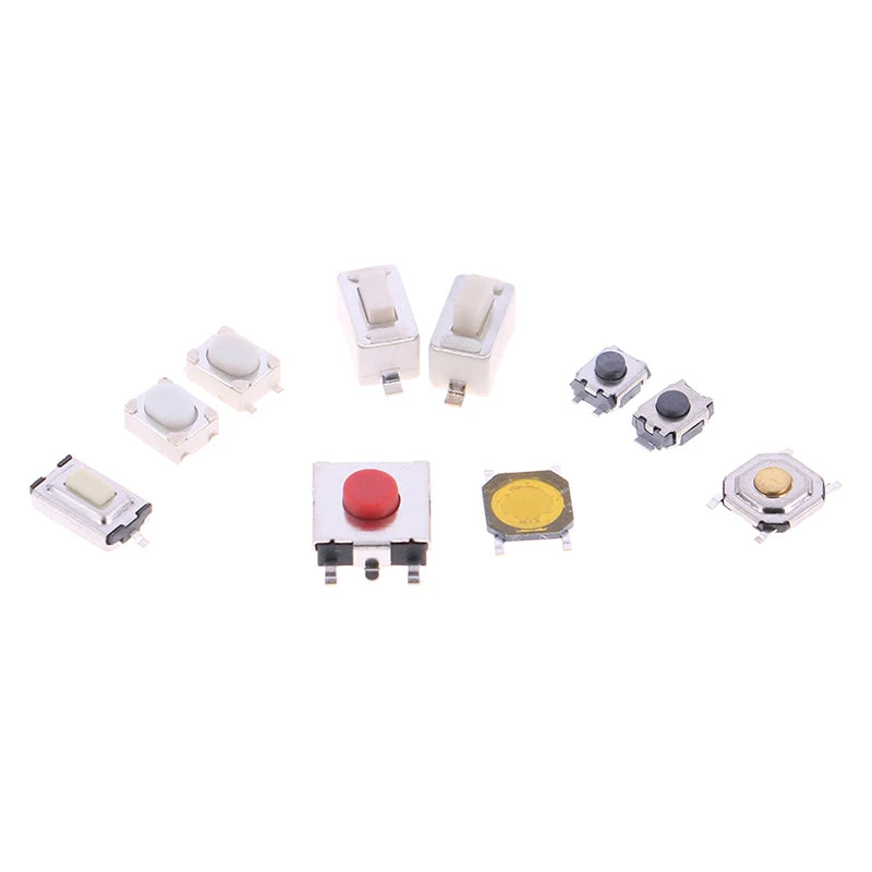 250Pcs 10 Types Tactile Push Button Switch Car Keys Button Touch Microswitch Qme