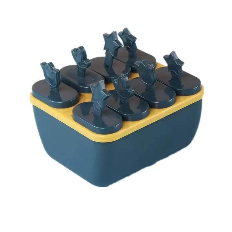 8 Hole Plastic Ice Cream Mold Reusable Stick Chocolate Dessert Easy Qme Nordic Blue
