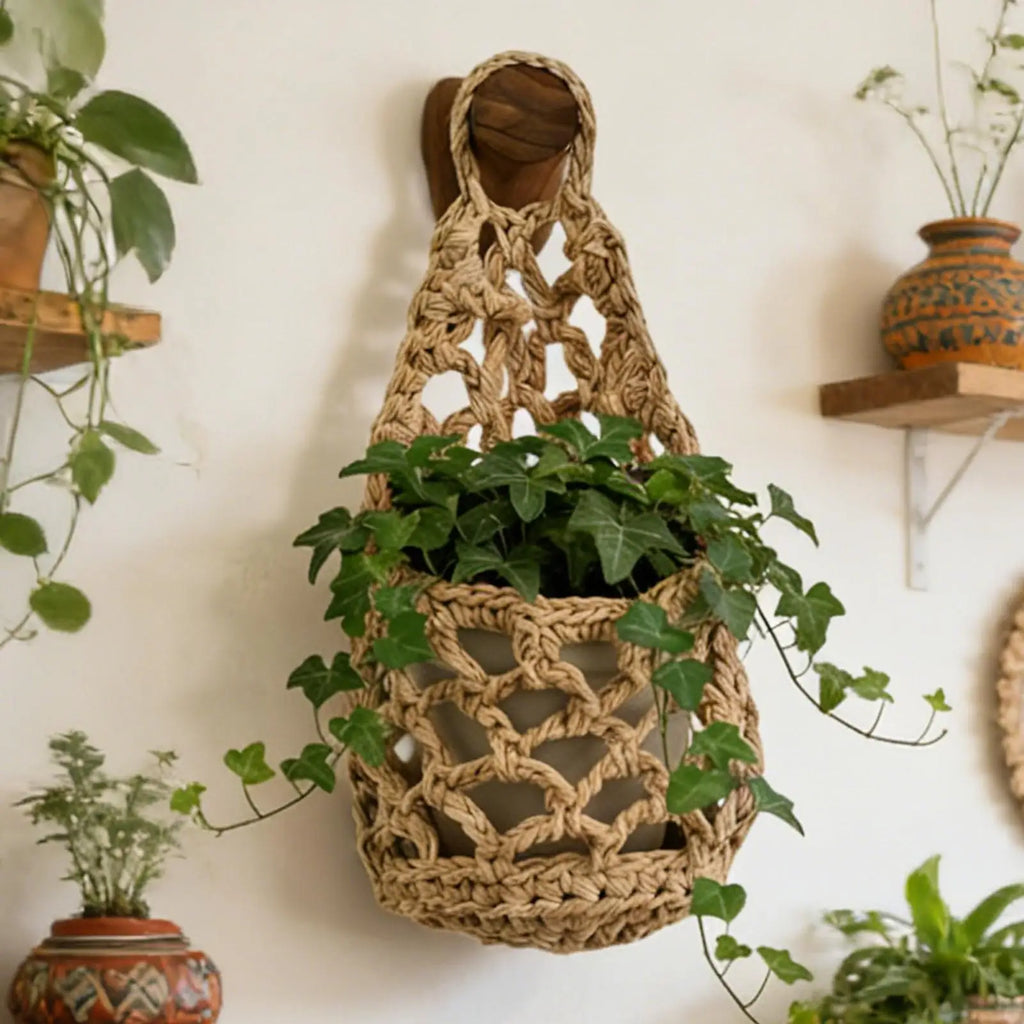 Macrame Plant Hanger Cotton Woven Decorative Space Saving Boho Flower Qme