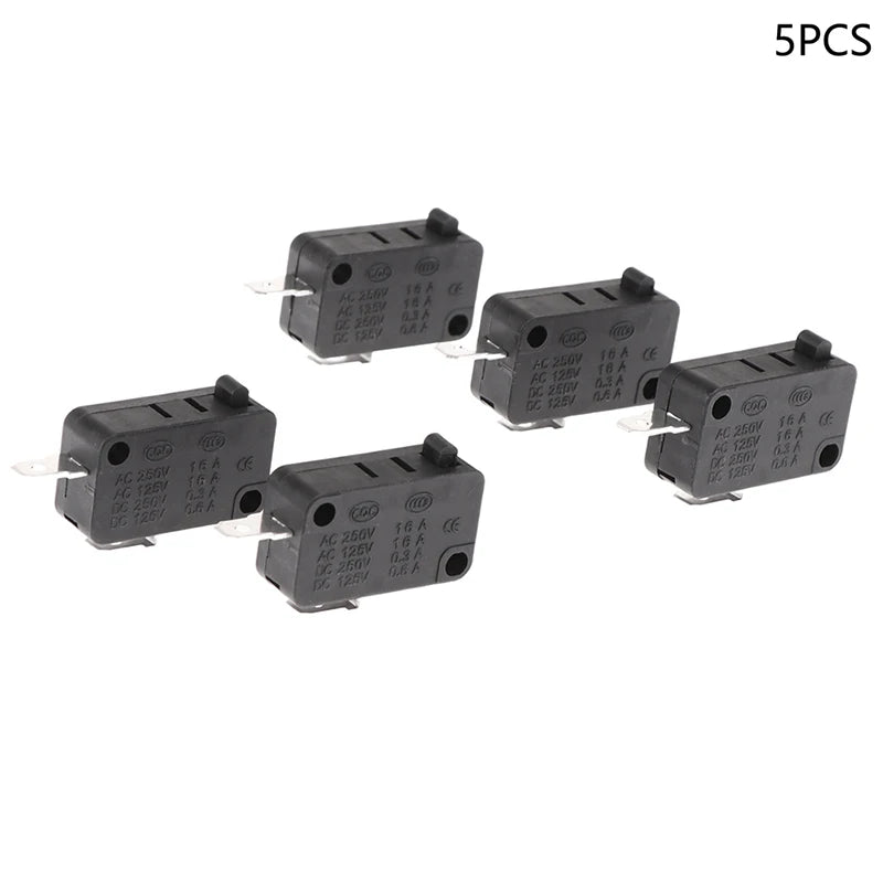 5PCS -103 Microwave Oven Door Switch Fit For Microwave Washing Machine Rice Cooker 16A 250V 2 Pins. Qme