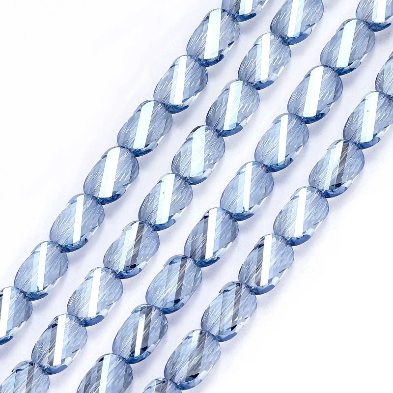 2 Sizes Faceted Glass Twisted Beads AB Color Craft Loose Spacer Beads for DIY Jewelry Bracelet Necklace Earring Making Crafting Qme Color 1 6x8mm-70pcs