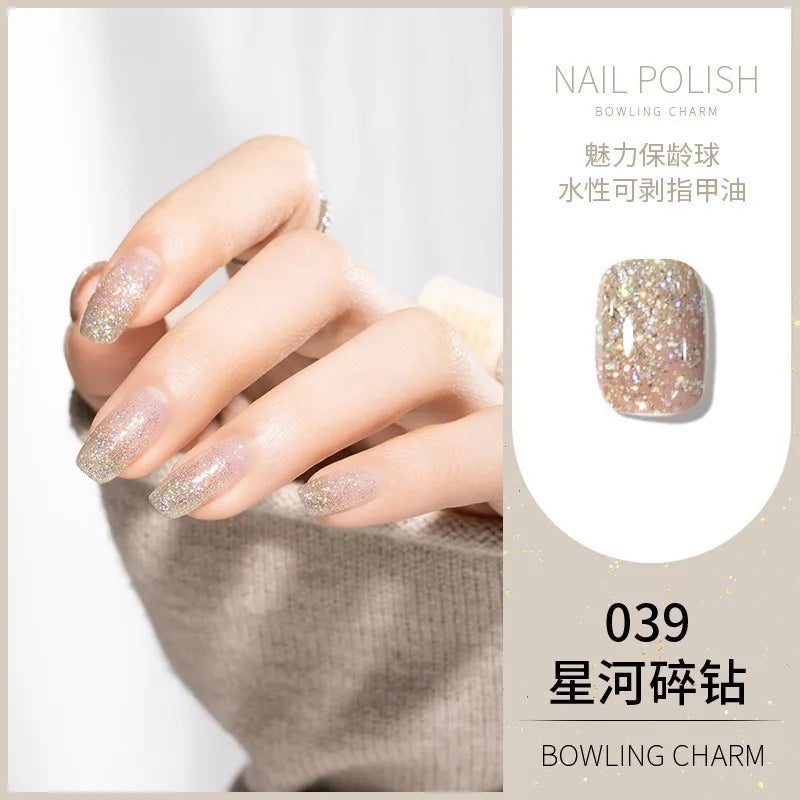 40 Colors New Nail Polish for Summer Water-based Quick Drying Tearable Nail Art Semipermanent Monochrome No Baking Lamp Varnish Qme 039