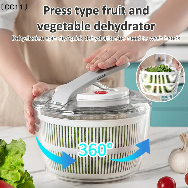Household Salad Dryer Spinner Vegetable Dehydrator Multi-function Qme