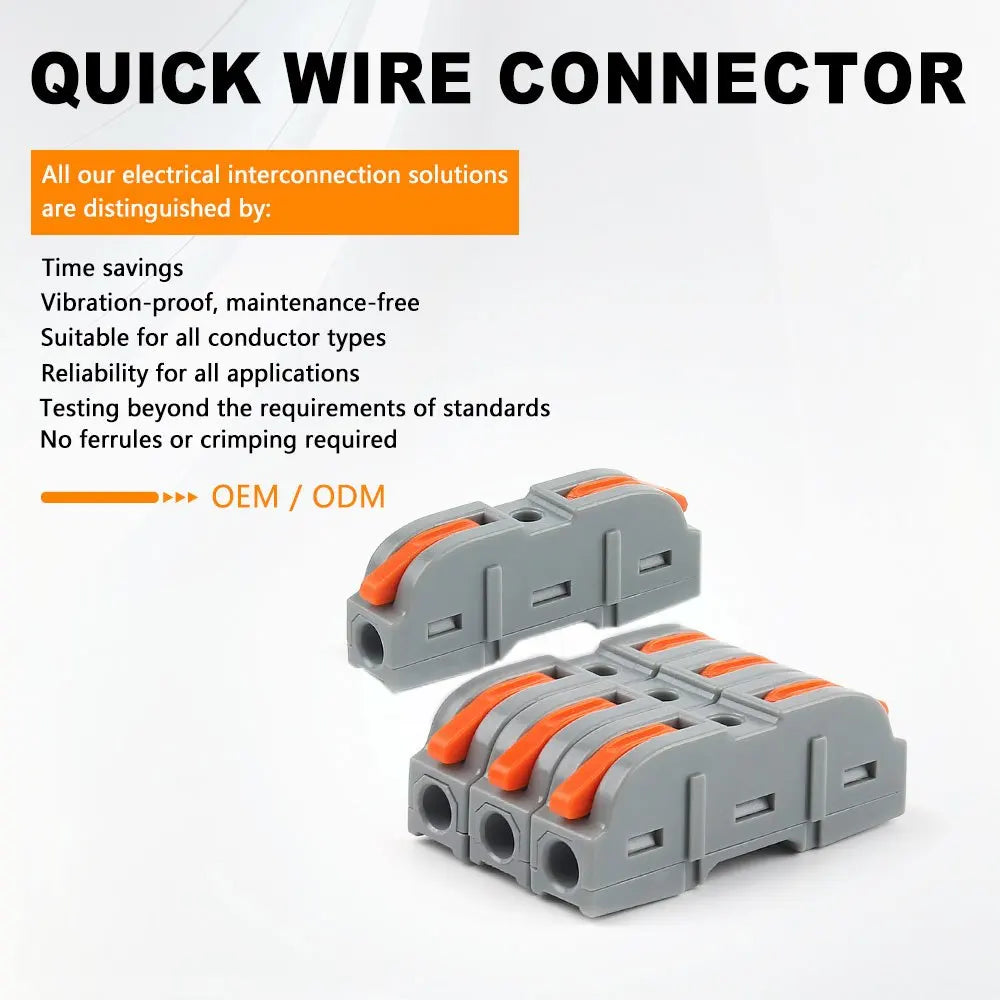Universal Lever Wire Connectors 1-To-1 Inline Compact Splicing Quick Electrical Connector Reusable Plug In Insulated Terminals Qme