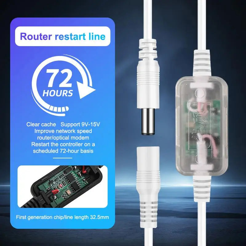 Automatic Router Modem Restart Power Cable 24 72 Hours Auto Cycle Qme