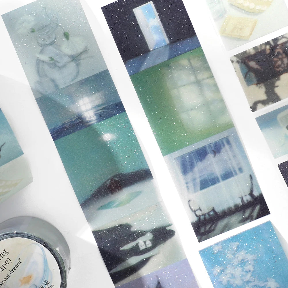 2m/Roll Beautiful scenery PET Tape Paper Journal Decorative Adhesive Masking Tape Scrapbooking Collage Diary Stationery stickers Qme
