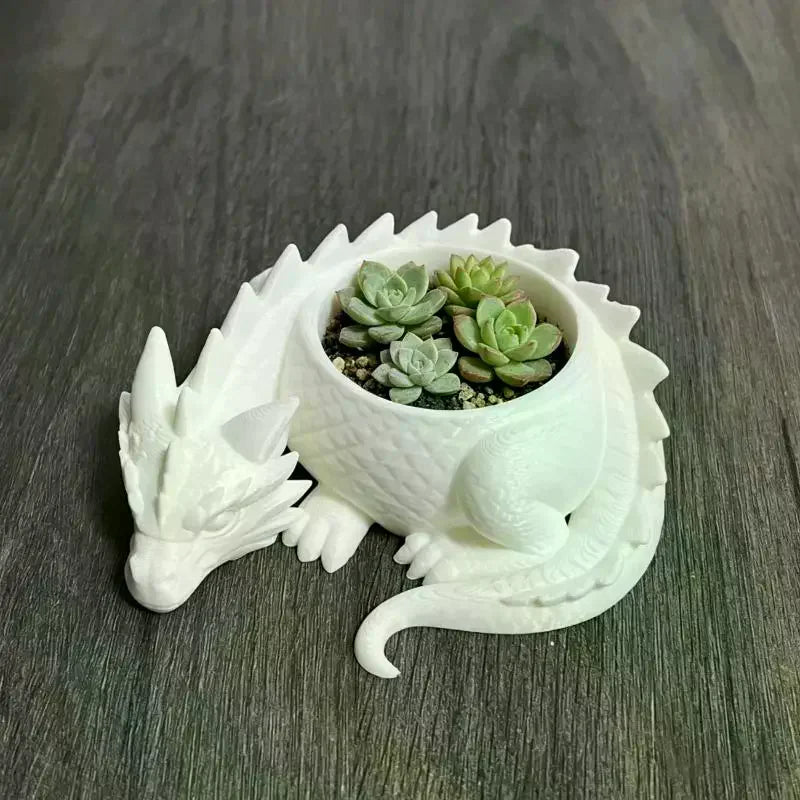 3D Printed Dragon Shaped Plant Pot Plastic Funny Flower Container Handmade Growing Pots Jewelry Storage Tray For Home Decoration Qme