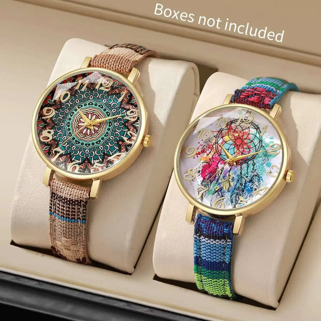 2PCS/Set Fashion Women Watches Ladies Casual Leather Band Arabic Dial Quartz Wrist Watches Female Clock（Without Box） Qme 2PCS Set Without Box