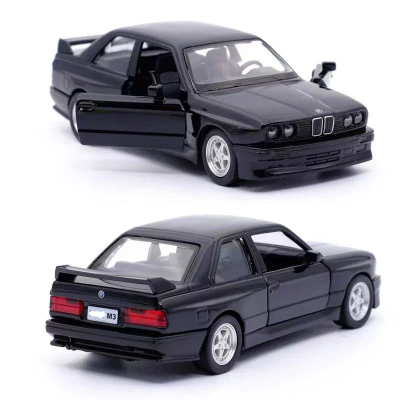 1:36 M3 1987 Diecast Alloy Car Model Metal Pull Back Simulation Car Toy Sports Car Ornament With To Open The Door For Kids Gift Qme
