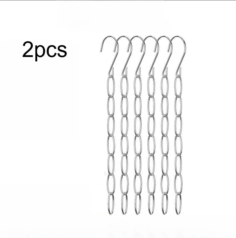 Multi Layers Metal Clothes Hanger Chain Space Saving Closet Organizer Heavy Duty Garment Storage Hook Chain Wardrobe Storage Qme 2pcs