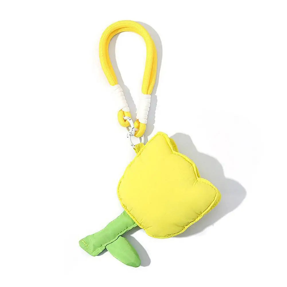 Tulip Shape Bluetooth Storage Bags Coin Purse Earphone Cases Small Qme Yellow