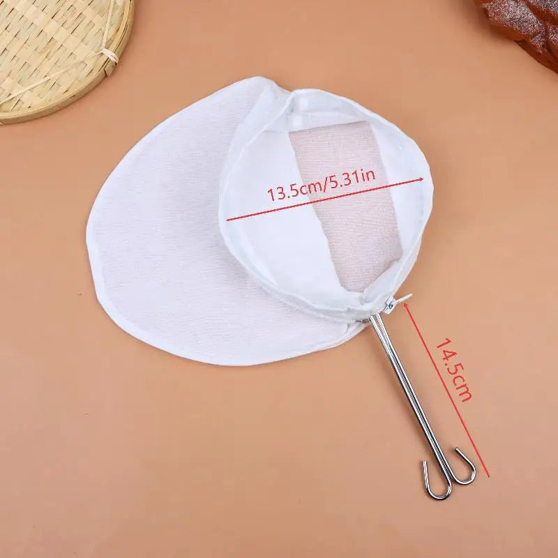 Reusable Fine Cotton Tea Filter Detachable Stainless Steel Handle Qme S