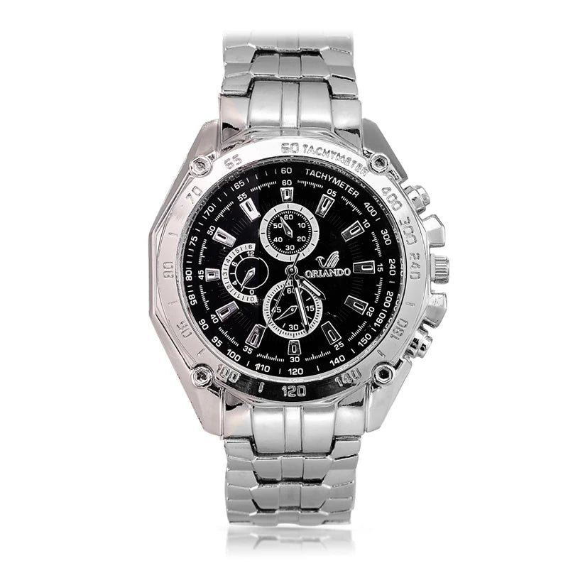 Reloj Hombre Masculino Men's Fashion Business Watch Men Luxury Stainless Steel Mens Quartz Watch Man Sport Wristwatch Male Clock Qme