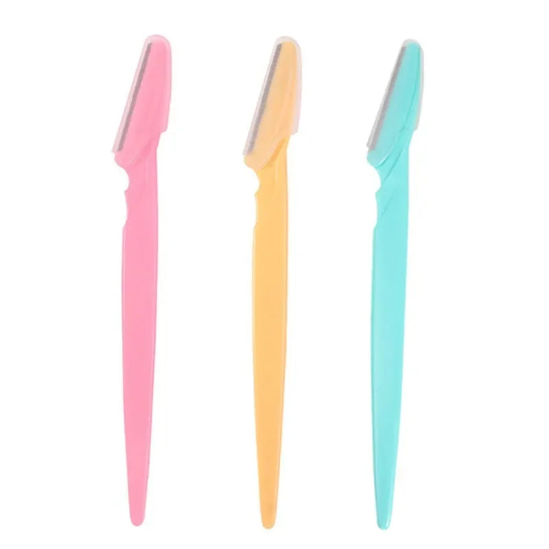 Eyebrow Trimmer Eyebrow Razor Safety Face Shaver Eye Brow Shaper Portable Blades Hair Removal Cutters for Woman Cosmetic Tools Qme 3Pcs Mix Color