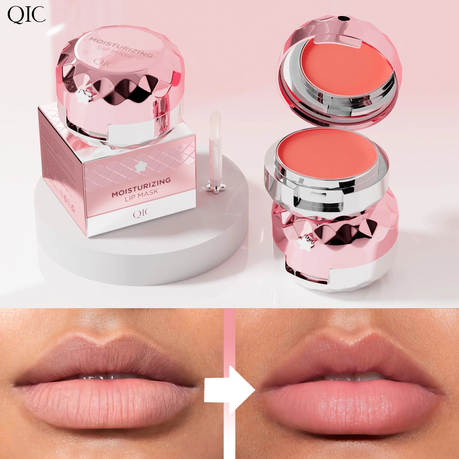 Moisturizing Lip Balm Lip Mask, Exfoliate Dry Chapped Lips, Long Lasting Hydrating Nourish Repair Lip Care Qme