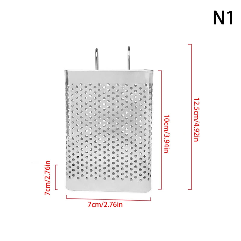 Stainless Steel Utensil Holder Dish Rack Chopstick Basket Silverware Qme 1