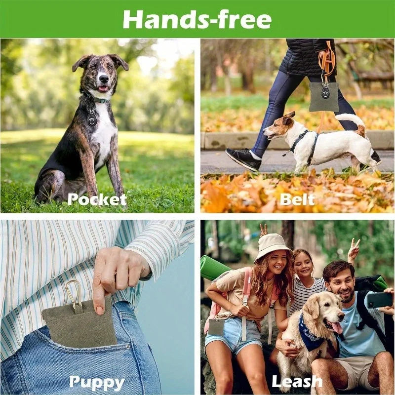 Pet waterproof canvas outdoor walking snack bag, used for pet dog outdoor training snack bag waist hanging bag Qme
