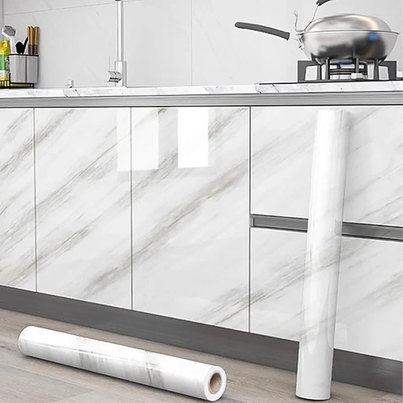 Self Adhesive Waterproof and Oil Resistant Wallpaper for Bathroom Kitchen Living Room PVC Wall Sticker Cabinet Wallpaper Qme 1 40cmX10m