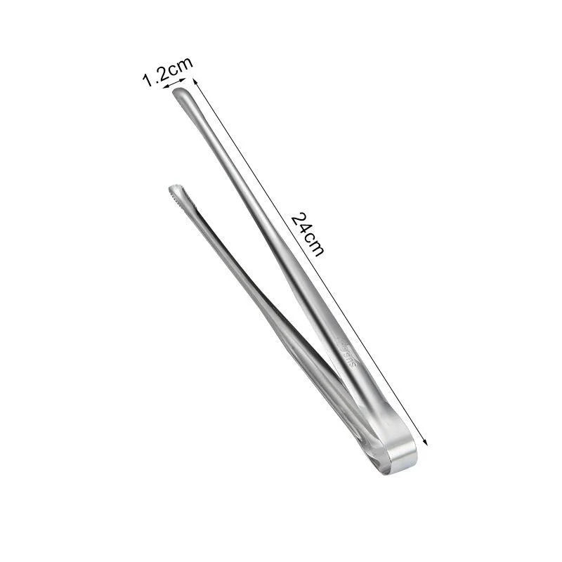 Stainless Steel Barbecue Tongs Kitchen Vegetable Reusable Meat Qme 24cm