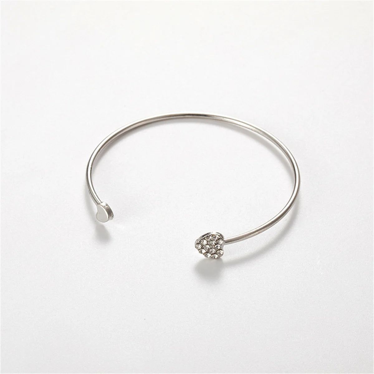 Cute Charm Bracelet Bangles Bijoux Fashion Love With Heart-Shaped Crystal Bracelet Double Opening Accessories Wholesales Qme 1