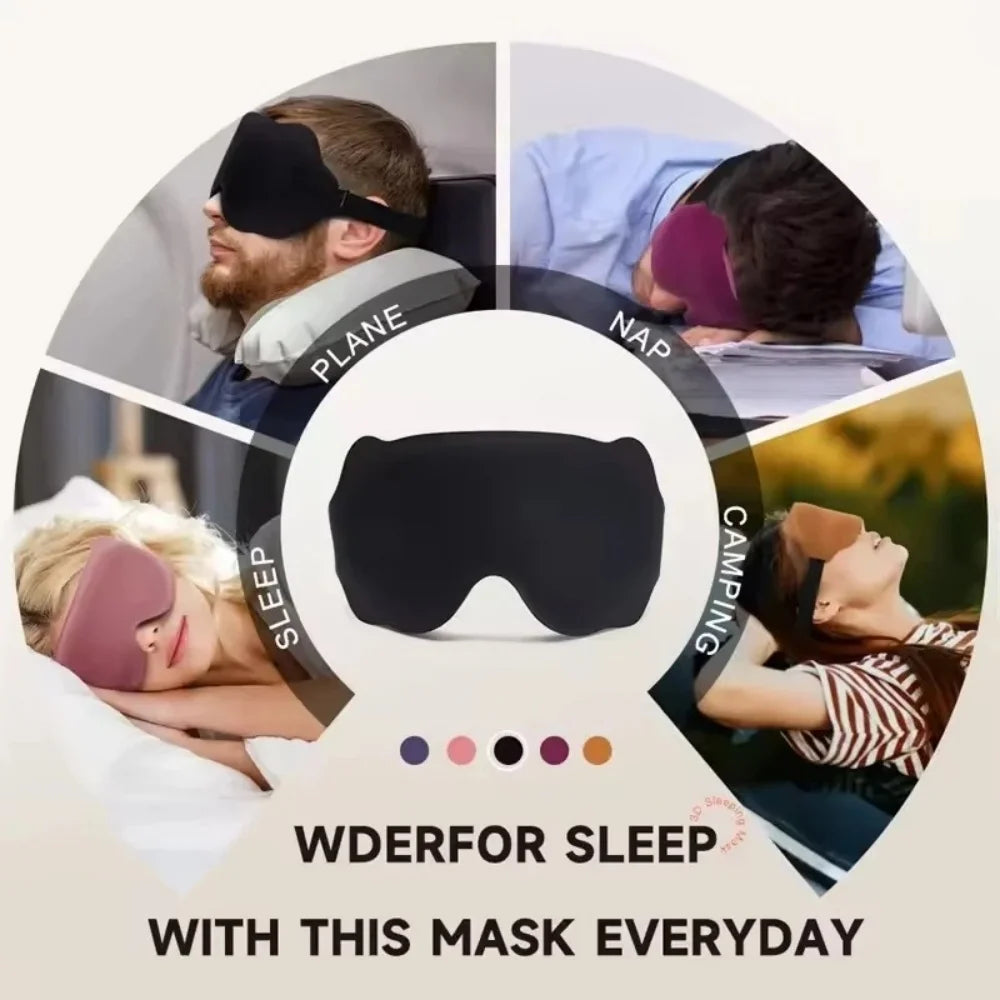 3D Sleeping Mask Slaapmasker Night Sleep Patch Portable Eyemask Pad Sleeping Mask Eyepatch Blindfold Light Travel Nap Eye Mask Qme