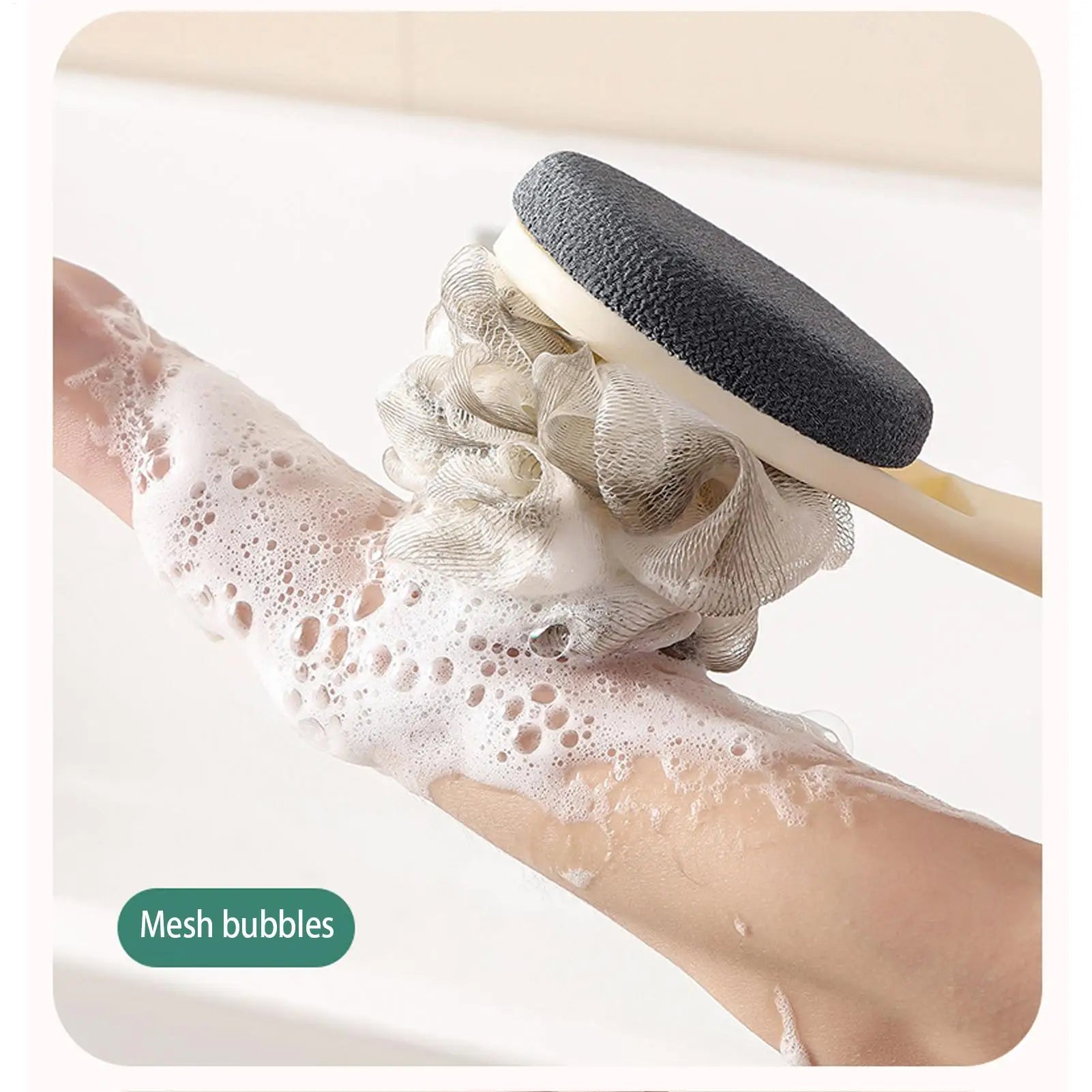 Shower Brush For Back Shower Bath Brush Long Handle For Back Double-Sided Body Cleaning Exfoliator For Skin Legs Shoulders Men Qme