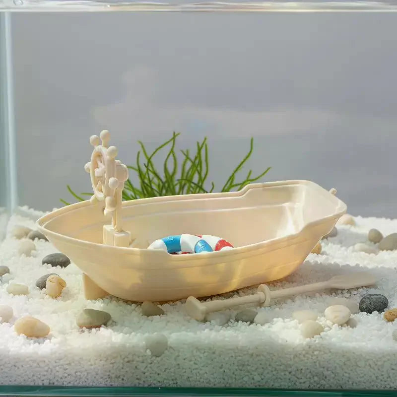 Mini Simulated Dollhouse Ornaments Miniature Fishing Boat Plastic Qme