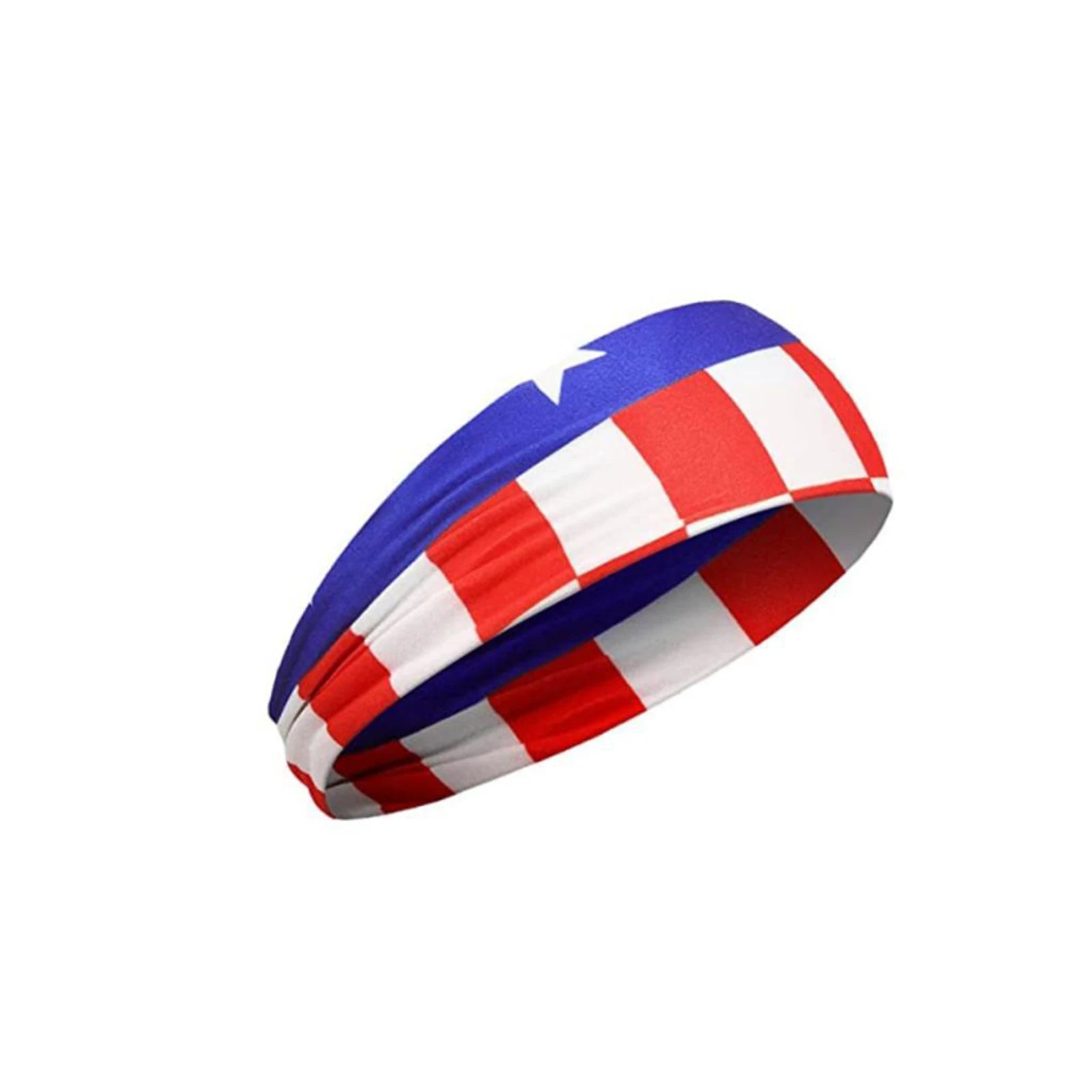 American Flag Independence Day Unisex Running Fitness Headband High Elastic Sports Yoga Sweatband Cotton Headscarf Qme G One Size