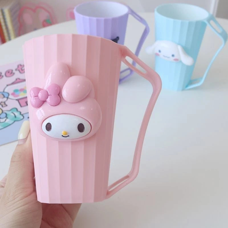 Kuroomi Mouthwash Cup Cinnamon Dog Cup Toothbrush Cup Minimalist Couple's Bathroom Cup Set Qme