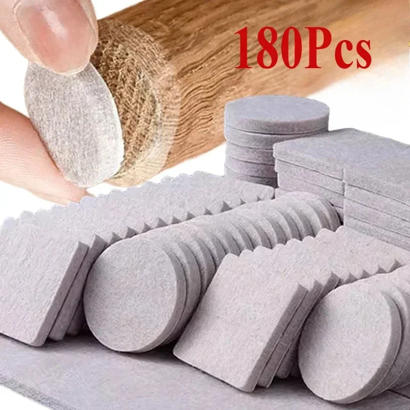 18/180Pcs Felt Chair Leg Pads Round Square Floor Protector Self Adhesive Furniture Table Legs Pad Bumper Anti Slip Furniture Mat Qme