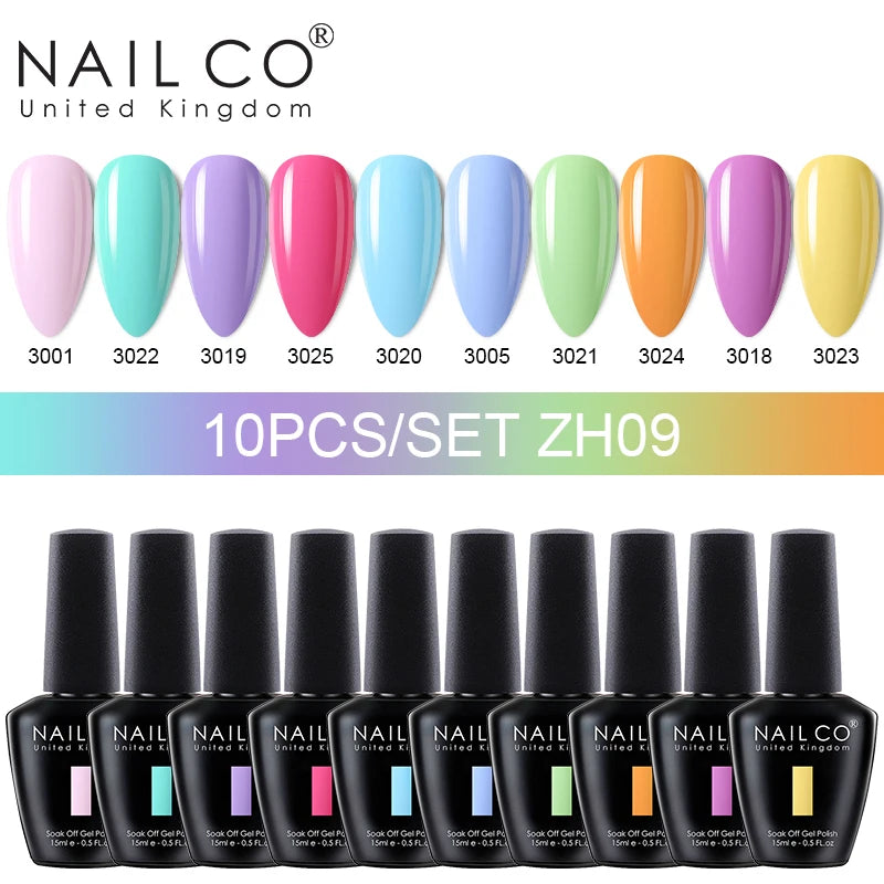 NAILCO Jelly Macarone Gel Polish Nail Art All Manicure Semi-permanent Qme NC-10H-ZH09