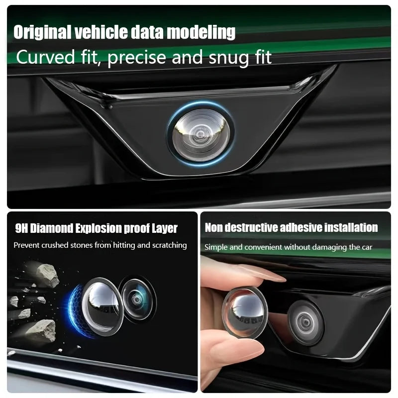 Universal Car Camera Lens Protector,Rear View Backup Camera Cover,360° Camera Protection,Anti Scratch Waterproof Accessory-2Pcs Qme