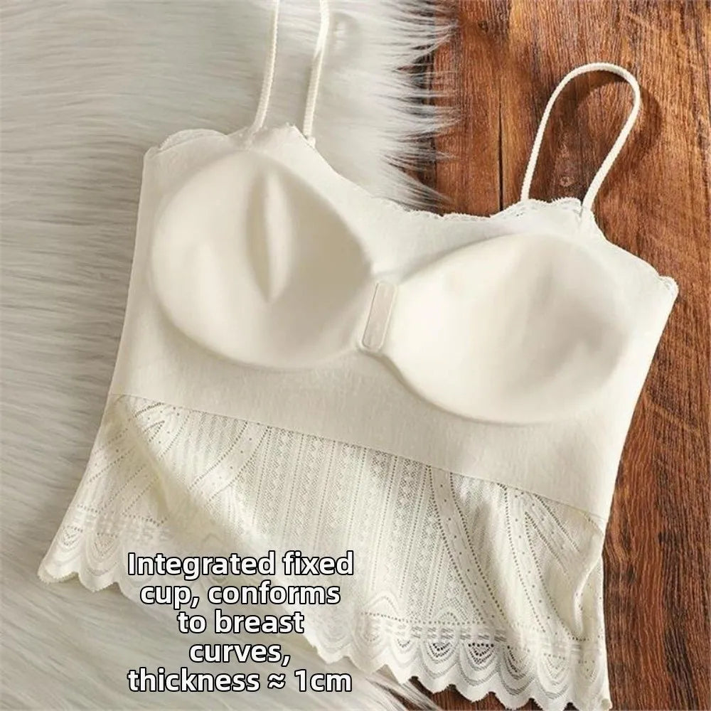 Spicy Girl Ice Silk Lace Camisole Slim Fit Sleeveless Corset Thin Qme