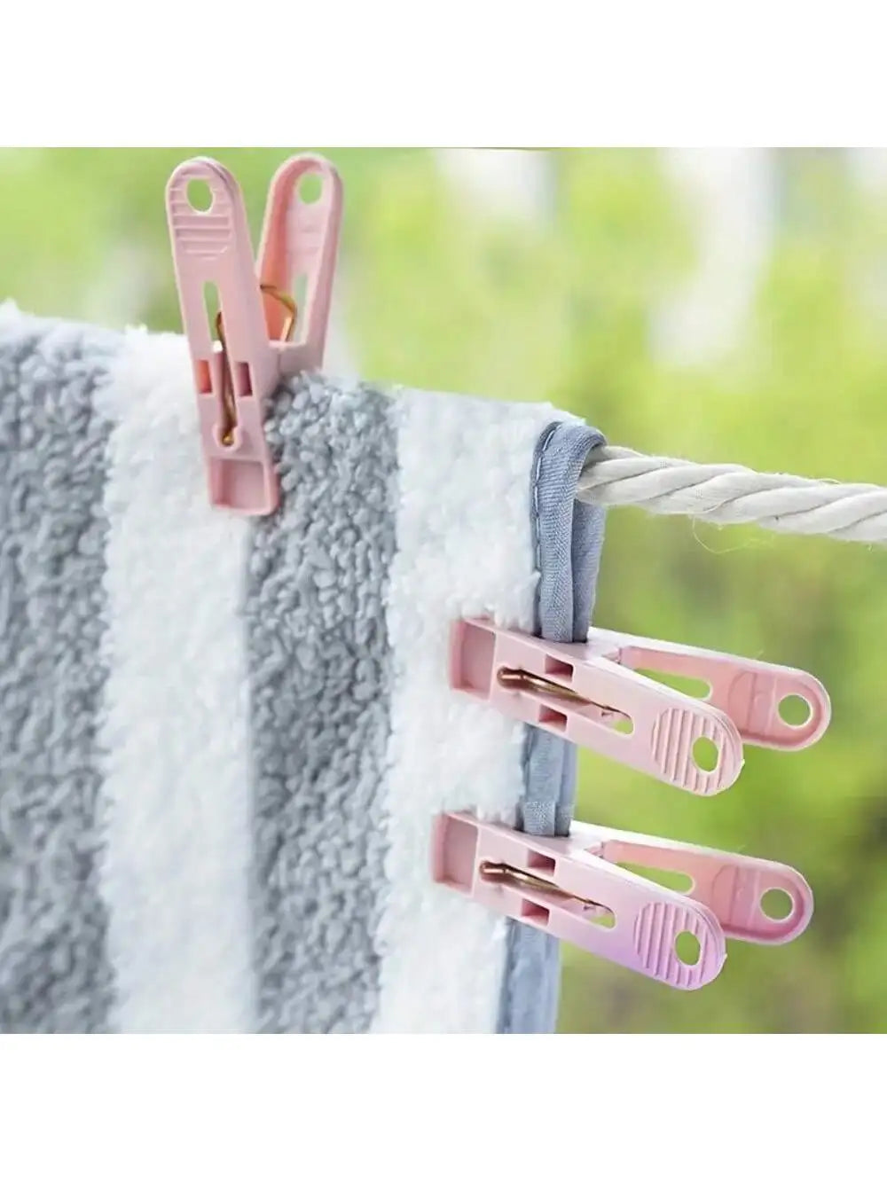 Plastic Clothes Pins Drying Clips Windproof Small Pegs Basket Qme