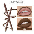 ART VALUE 12 Colors Nude Lipstick Pencil Waterproof Long Lasting Sexy Red Lip Liner Pen Matte Lip Contour Pen Makeup Lip Stain Qme 12