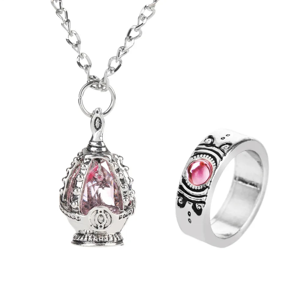 Anime Magic Girl Spiritual Nucleus Alloy Pendant Cosplay Puella Magi Madoka Magica Soul Gem Crystal Necklace Jewelry Accessory Qme Pink