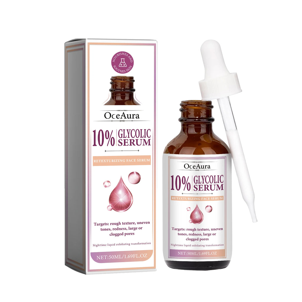 Glycolic Acid 10% Toning Solution Fade Fine Lines Firming Face Serum Improve Facial Dryness Redness Glycolic Acid Repair Essence Qme 50ml Boxed