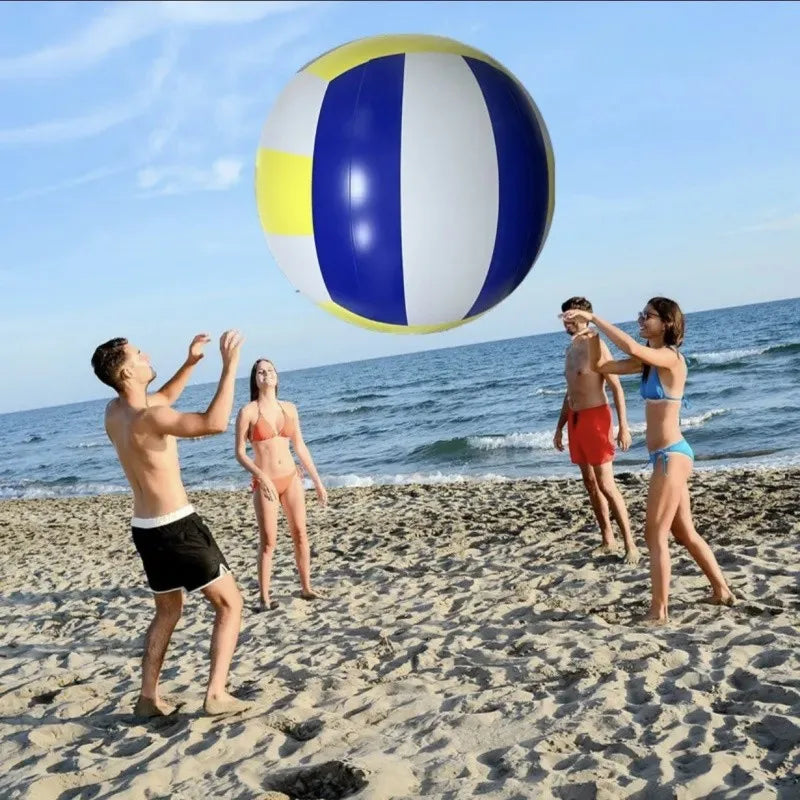 Inflatable Large Volleyball Thickened Giant PVC Beach Ball Outdoor Sports Inflatable Football Toy for Fun Qme