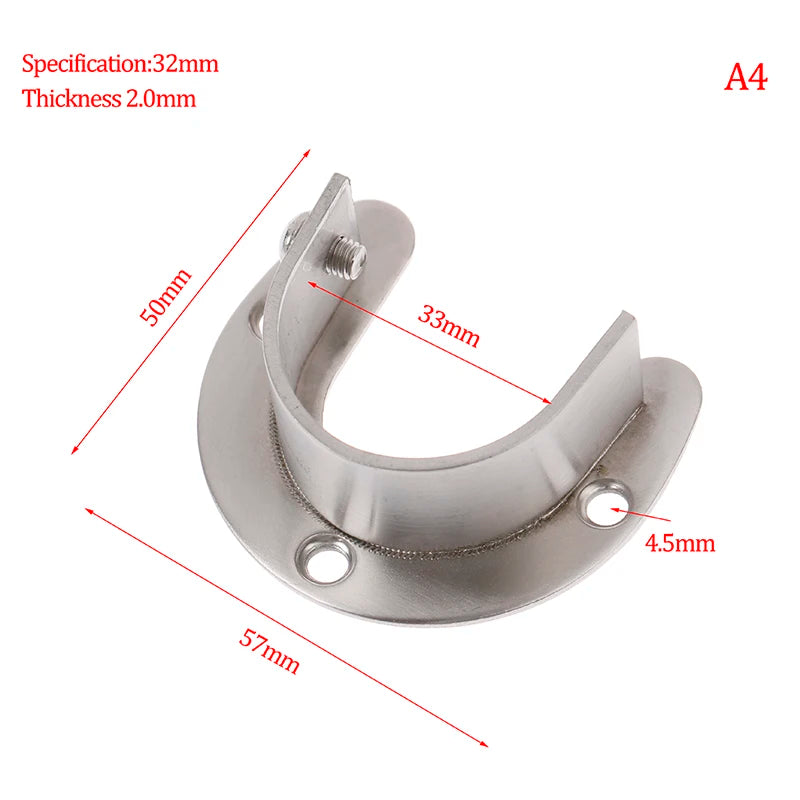 19 22 25 Wardrobe Bracket Stainless Steel Rod Socket Flange Holder Qme A4 8 inch