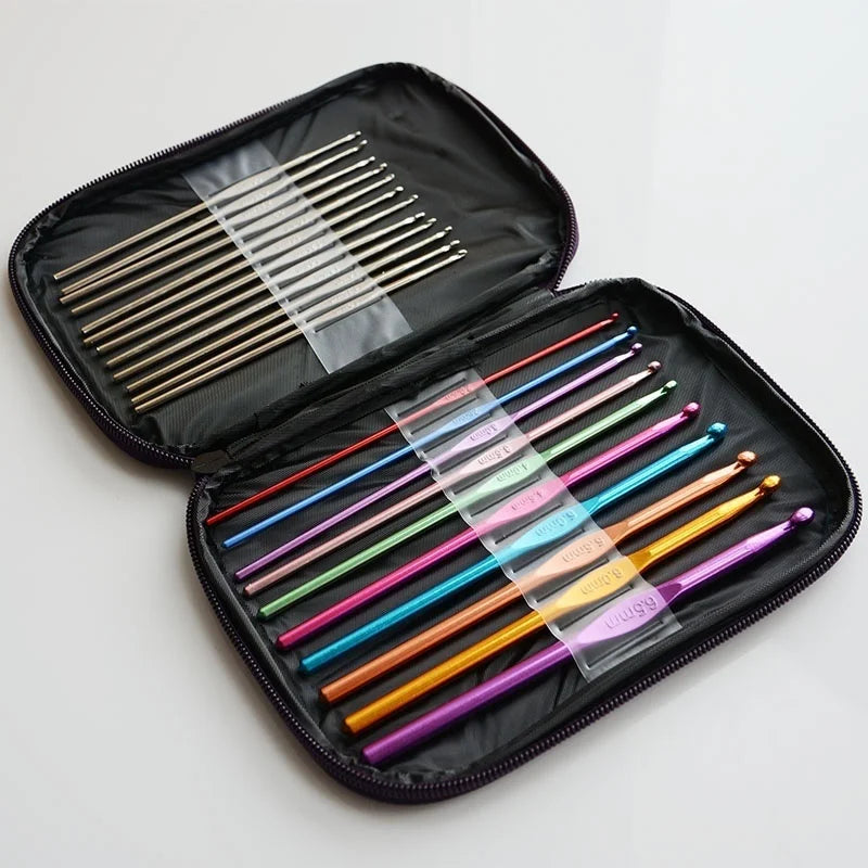 DIY Craft Yarn Sewing Needle Case Ergonomic Aluminum Crochet Hooks Qme Default Title