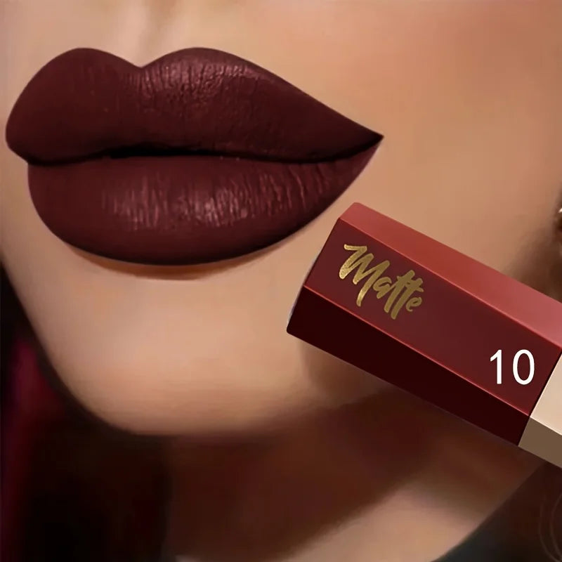 Waterproof Matte Velvet Lip Tint Long-lasting Nude Glaze Sexy Smooth Qme 10