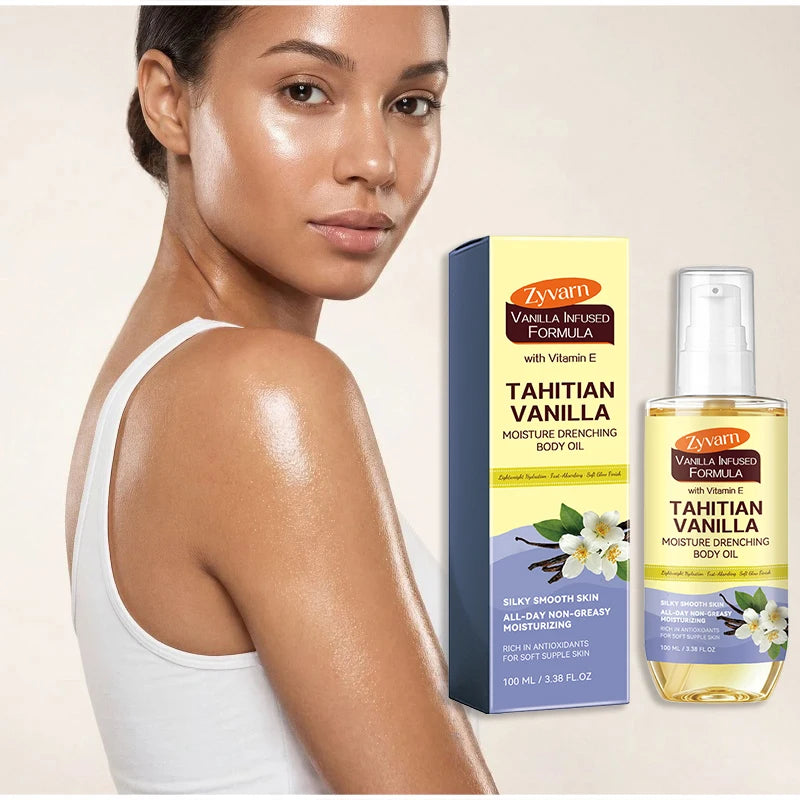 Vanilla Flavored Cocoa Butter Body Oil Quickly Absorbs Silky Light Qme