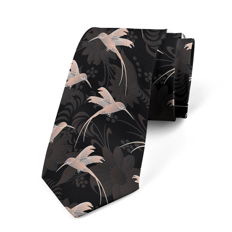 Men's Slim Fit 3D Printed Tie Flower Skull Harajuku Business Formal Qme style4