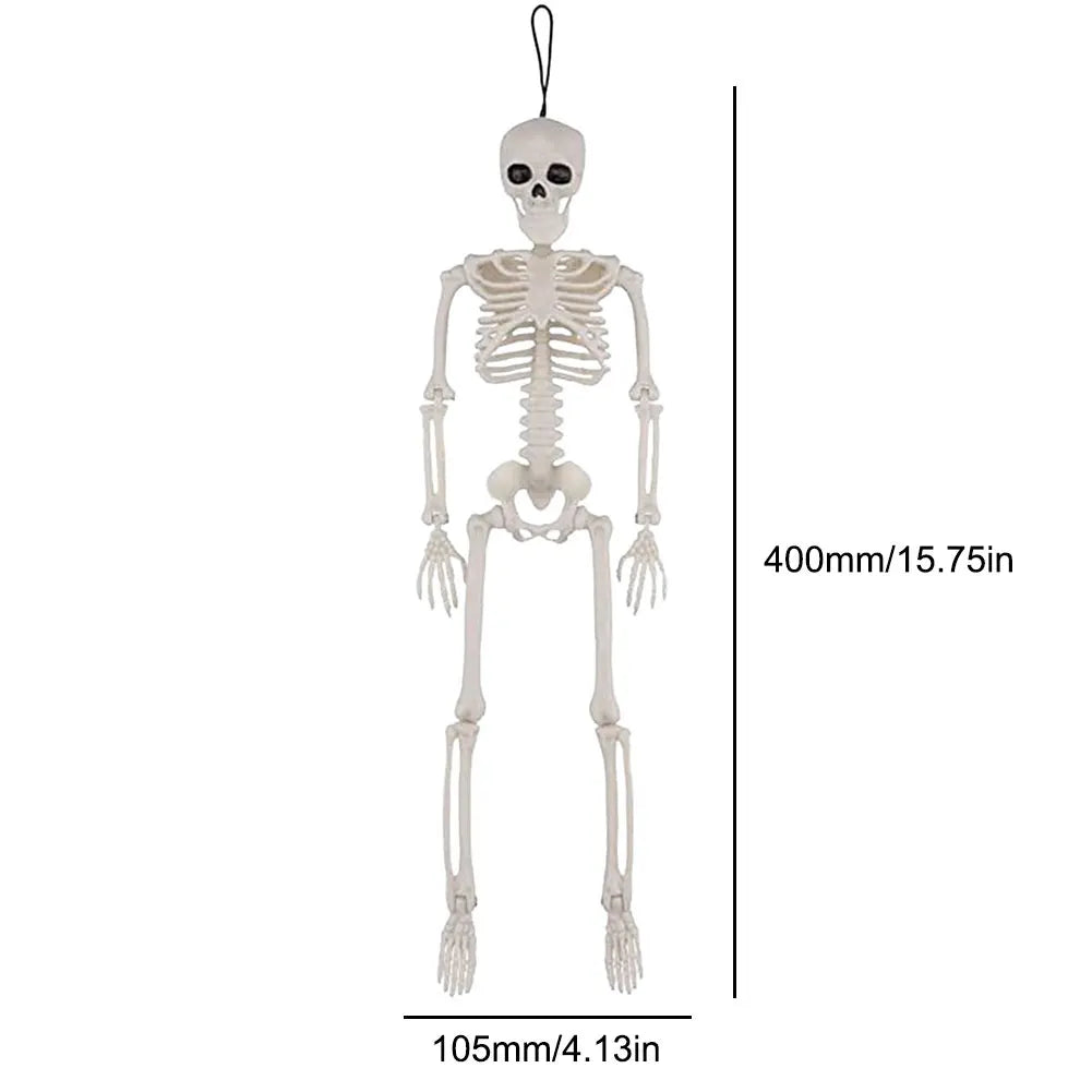 1pc Halloween Decorations Skeleton,Posable Human Shape Skeleton,Halloween Fake Bone Horror Decoration Qme 40CM A