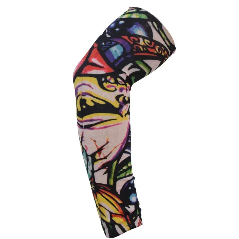 1PCS Arm Sleeves UV Protection Full Arm Cool Outdoor Golf Sports Hiking Riding Arm Tattoo Sleeve Cycling Equipment Qme X11 38-40cm